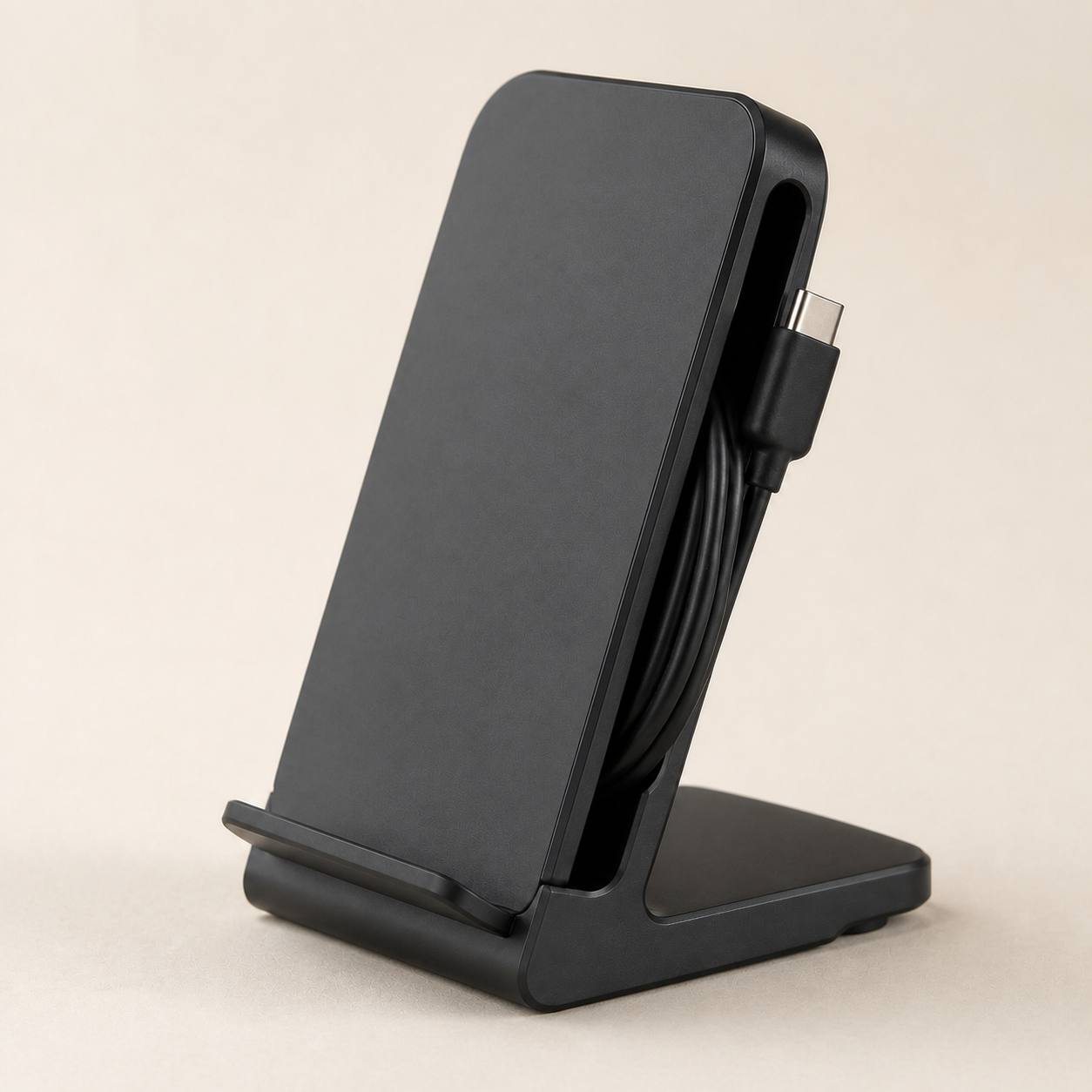 15W Wireless Charging Stand with Cable Storage — third view