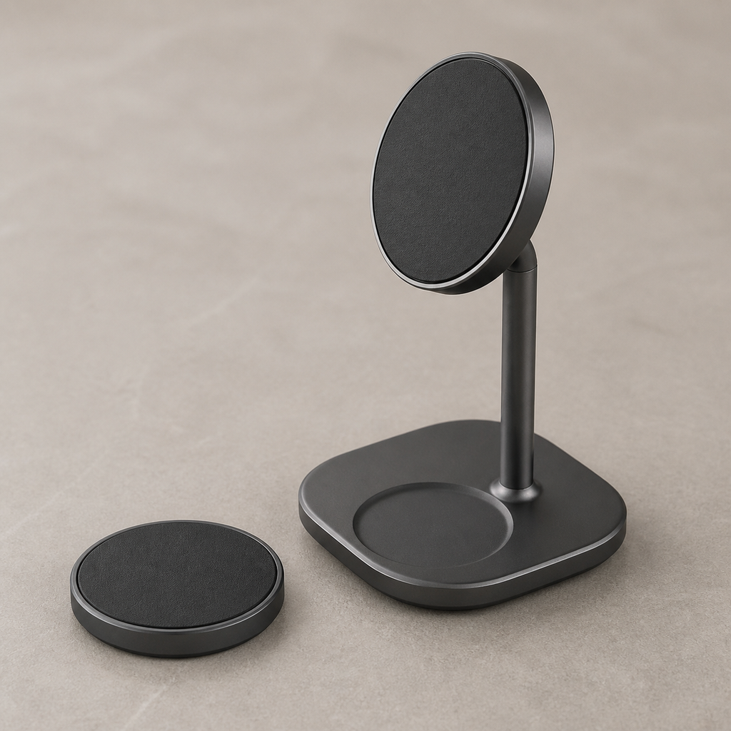 Original EchoNestGear product image: detachable wireless charging pad and stand