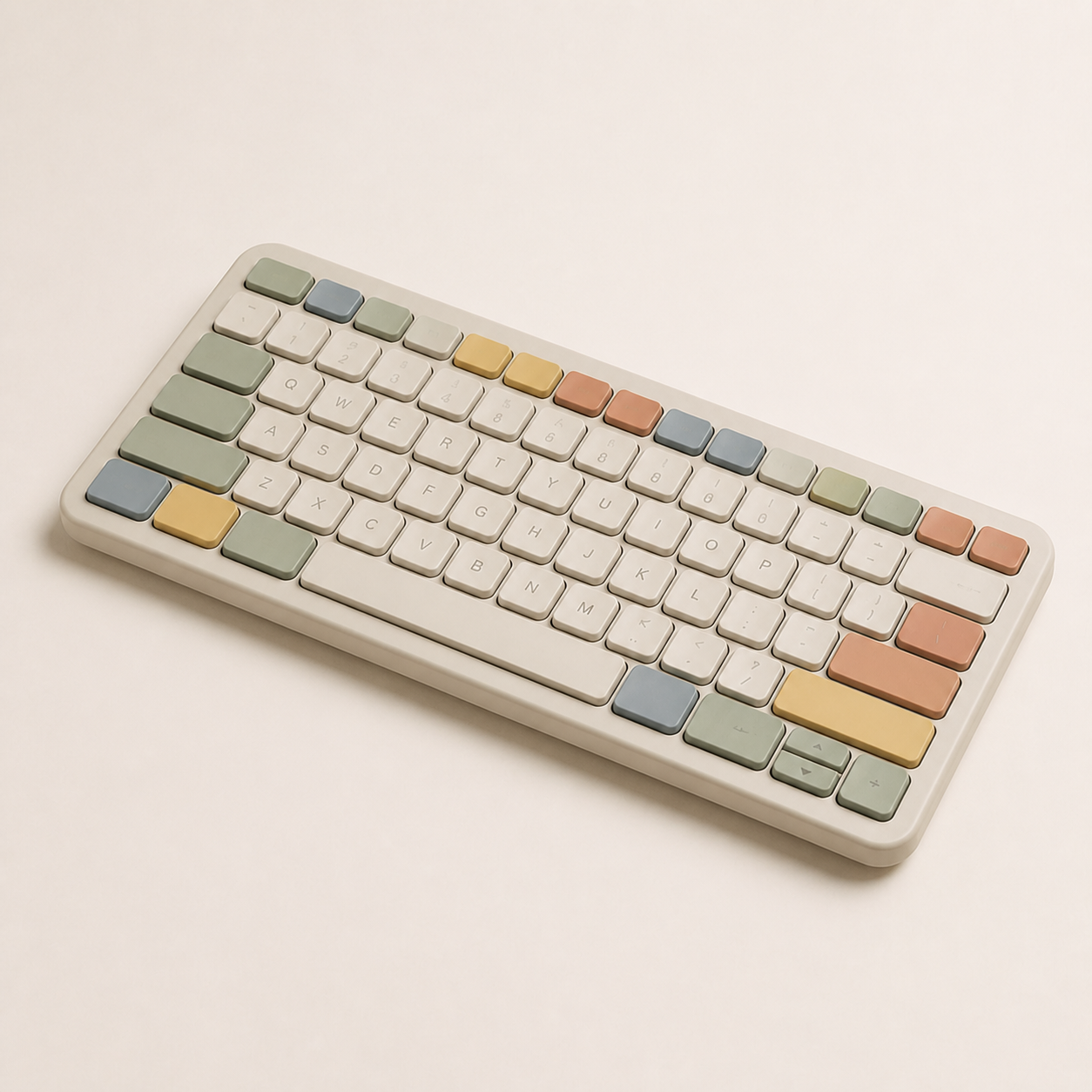 Multi-color wireless Bluetooth keyboard — original EchoNestGear detail angle