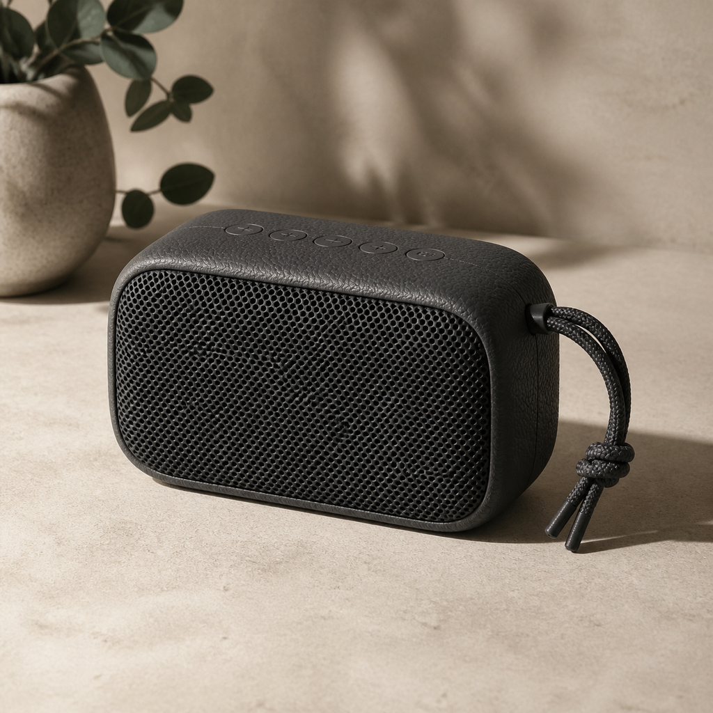 Recycled-PU portable wireless speaker — original EchoNestGear studio image