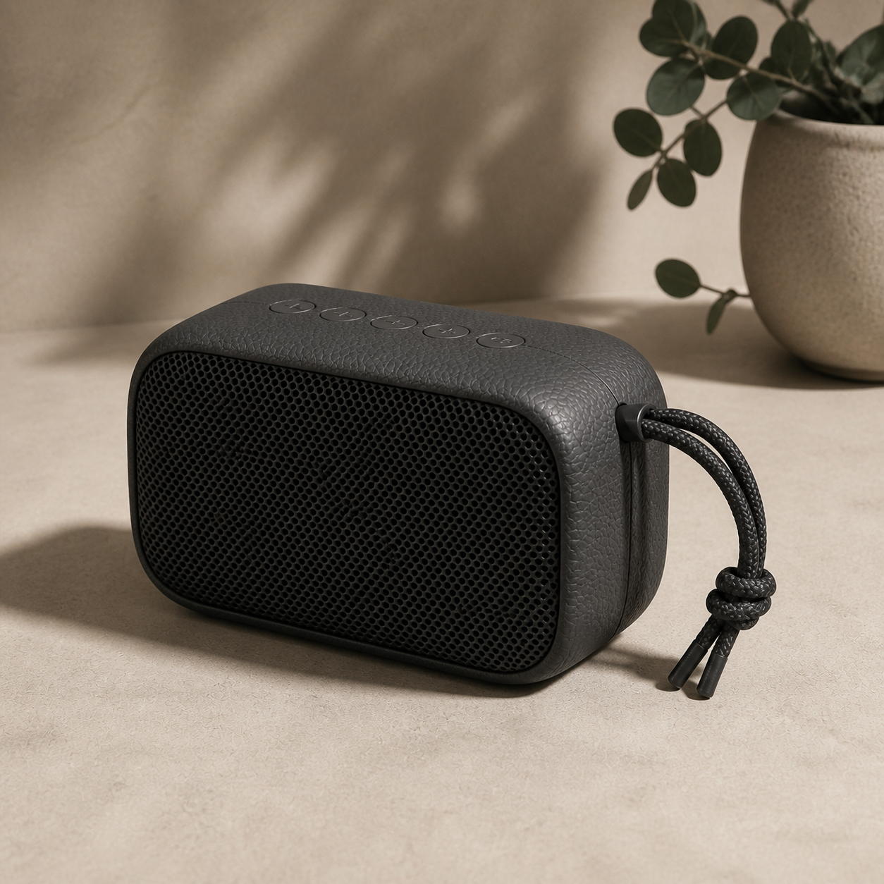Recycled-PU portable wireless speaker — original EchoNestGear detail angle